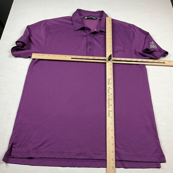 Travis Mathew Mens Polo Shirt Purple Stretch Short Sleeve Button Up Top MEDIUM - Picture 7 of 12